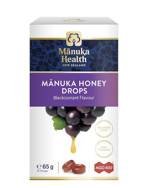 Manuka honung halstabletter (drops) MGO 400+ (65g) (blåbär)   